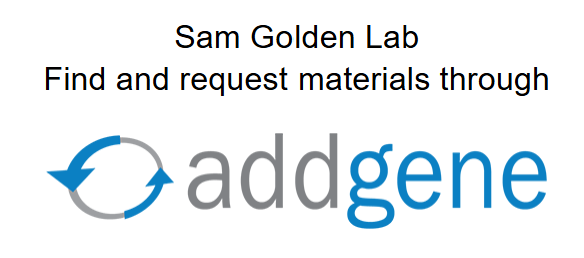 Sam Golden Lab -- find and request materials through Addgene