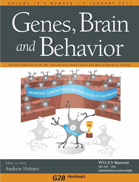 Genes Brain Behav cover, 2017